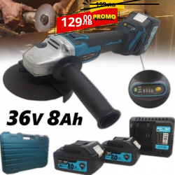 Акумулаторен Безчетков Ъглошлайф KraftRoyal 36V 8 ah с 2 Батерии