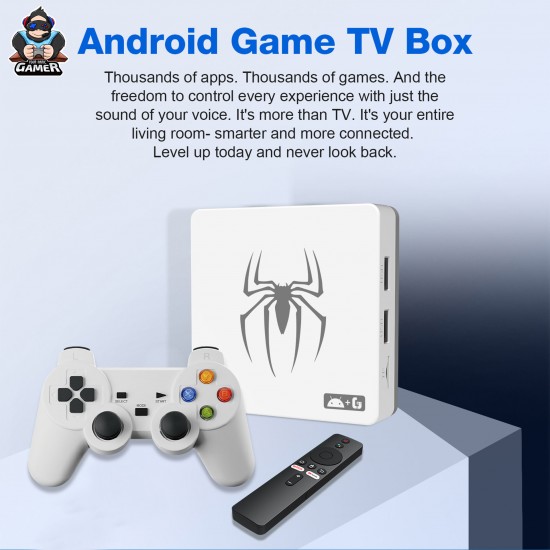 Game Box 8K Ultra HD Set-Top Box Android TV + 2 контролера и дистанционно, 36 000 игри Game Box 8K Ultra HD Set-Top Box Android TV + 2 контролера и дистанционно, 36 000 игри