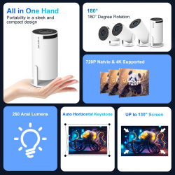 Smart Мини преносим проектор 4K HY300 с Android