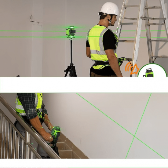 4D ЛАЗЕРЕН НИВЕЛИР С 16 ЛИНИИ (ЧЕТИРИ ТОЧКОВ) САМОНИВИЛИРАЩСЕ, СЪС ЗЕЛЕН ЛАЗЕР